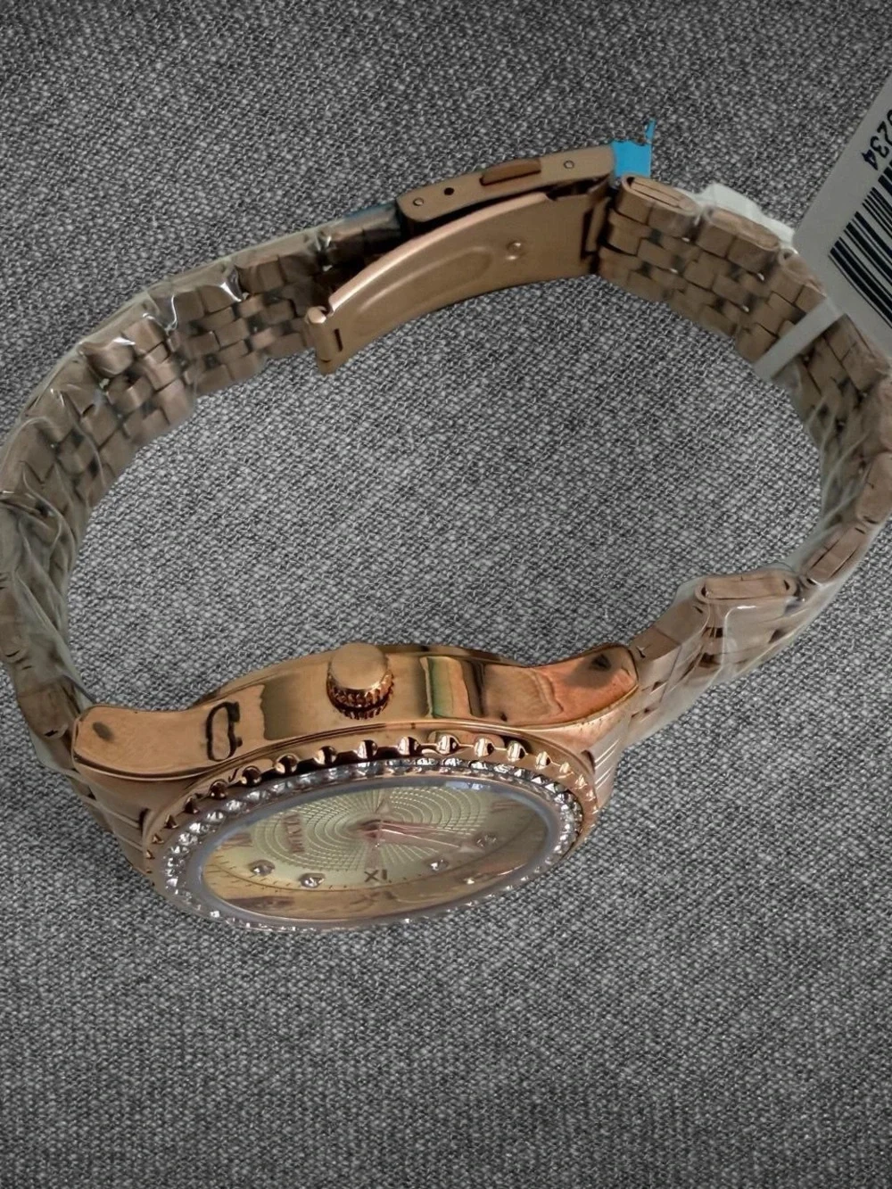 Invicta Rose Gold Tone Crystal Bezel Champagne Dial Women’s Watch
